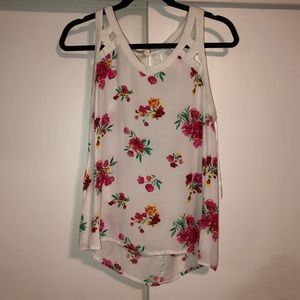 White floral tank top